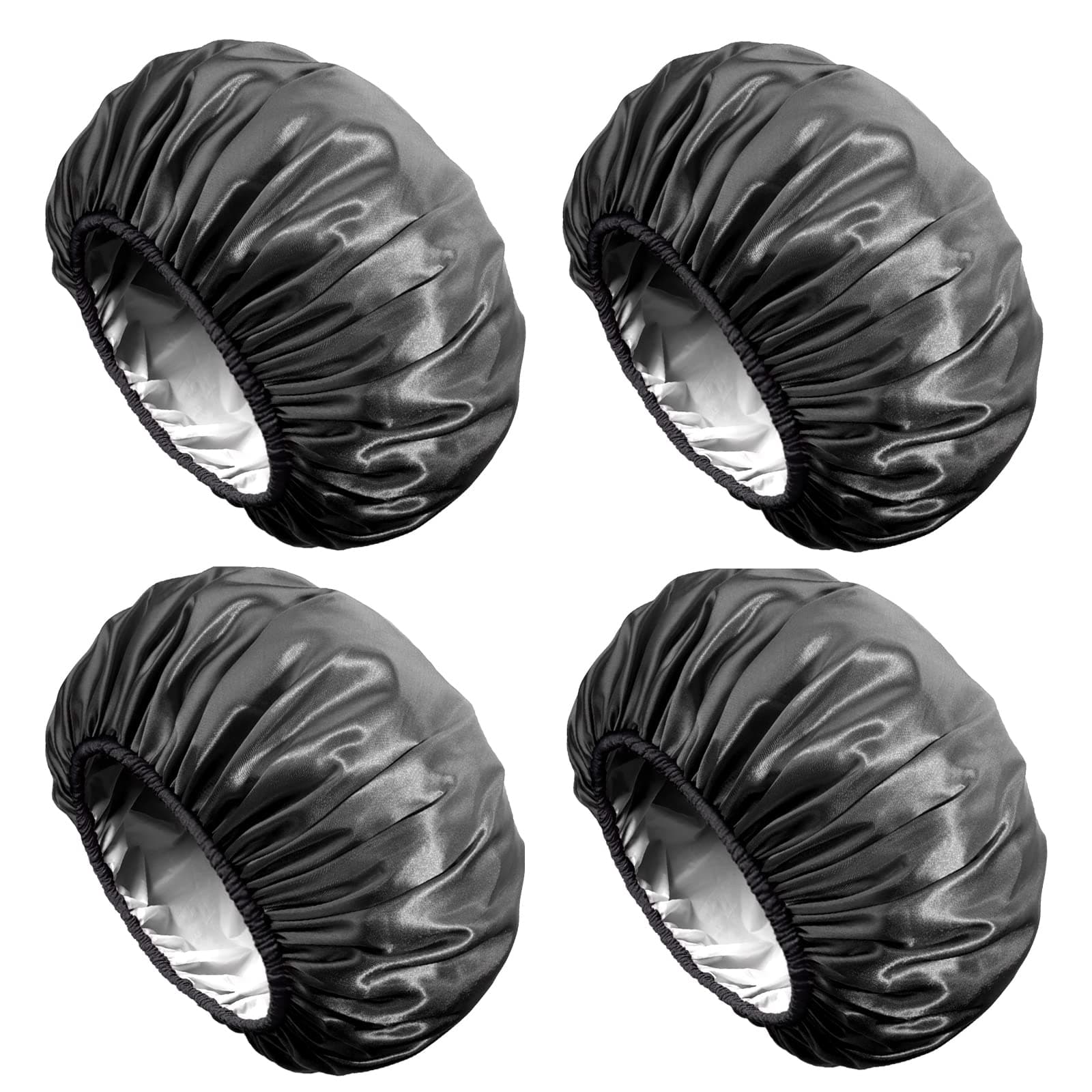 4-PACK Premium Satin Shower Cap