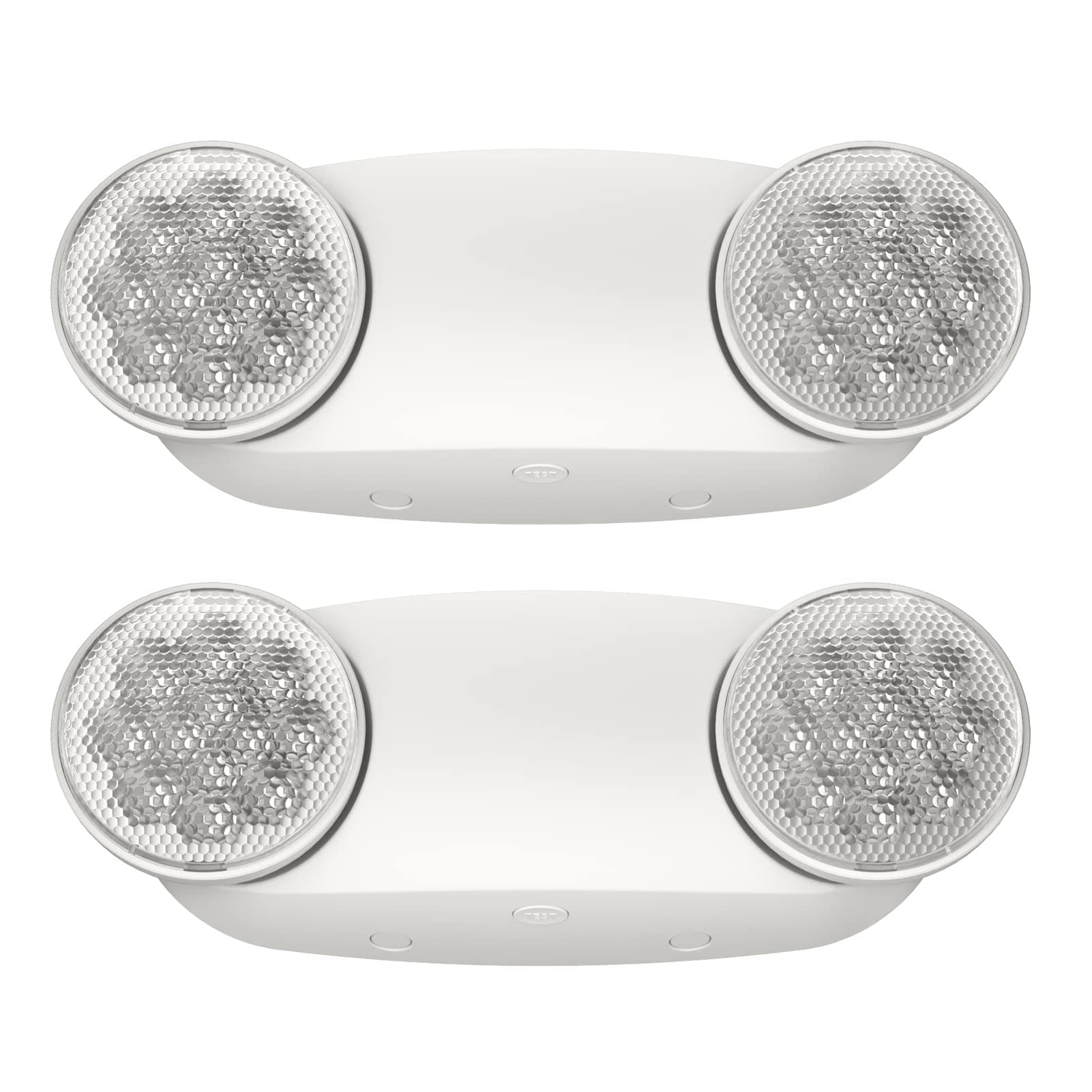 2 Pack Emergency Light, Wall Mount, UL 924 Certified, Battery Backup, 2 Bug Eye Heads, Commercial Lighting Fixtures