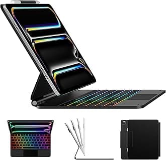 typecase Edge Keyboard Case for iPad Pro 13-inch (M5 2025/M4 2024) โ Magic with Multi-Touch Trackpad, 11 Colors Backlight, Pencil Holder, Slim & Lightweight - Black