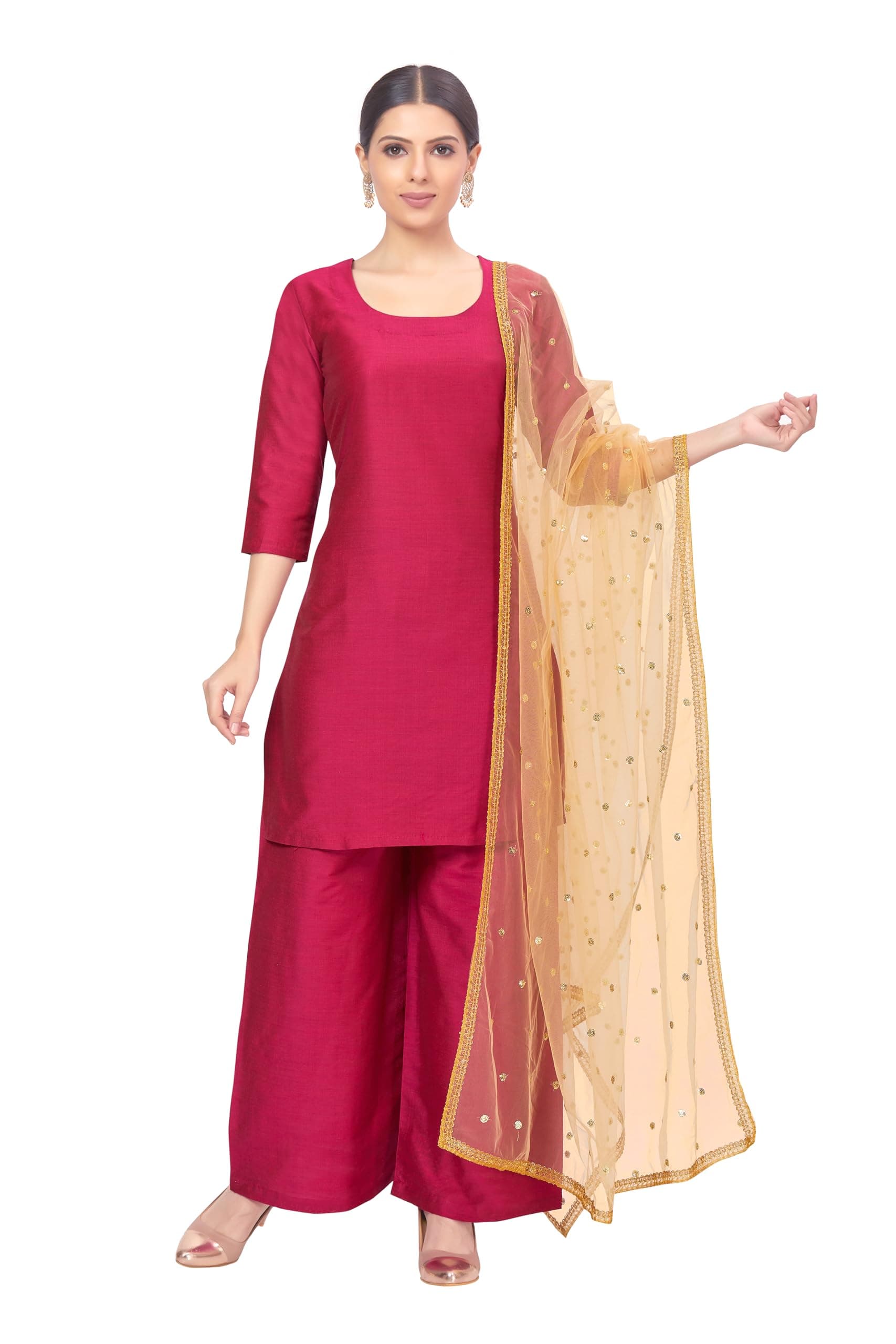 Women's Net sequence Embroidered Full Size Dupatta