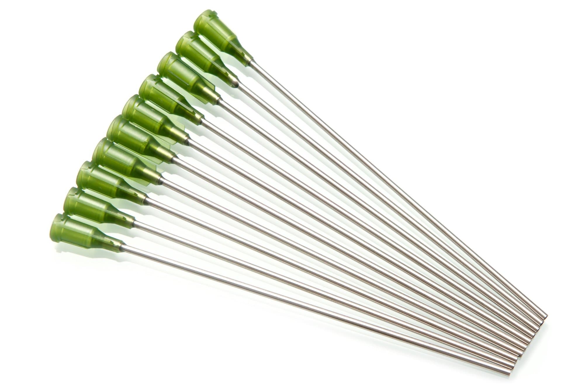 10 Pack - Dispensing Needle 4" - Blunt Tip Luer Lock (14 Gauge, Olive)