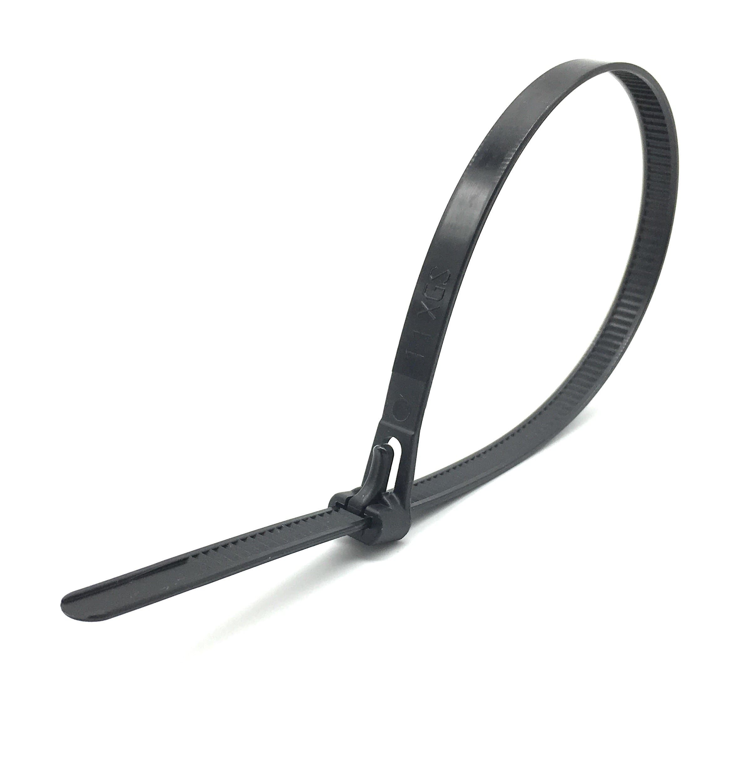 HOTUN 100 Pcs Reusable Releasable Adjustable Nylon Cable Zip Ties(8 Inch,Black)