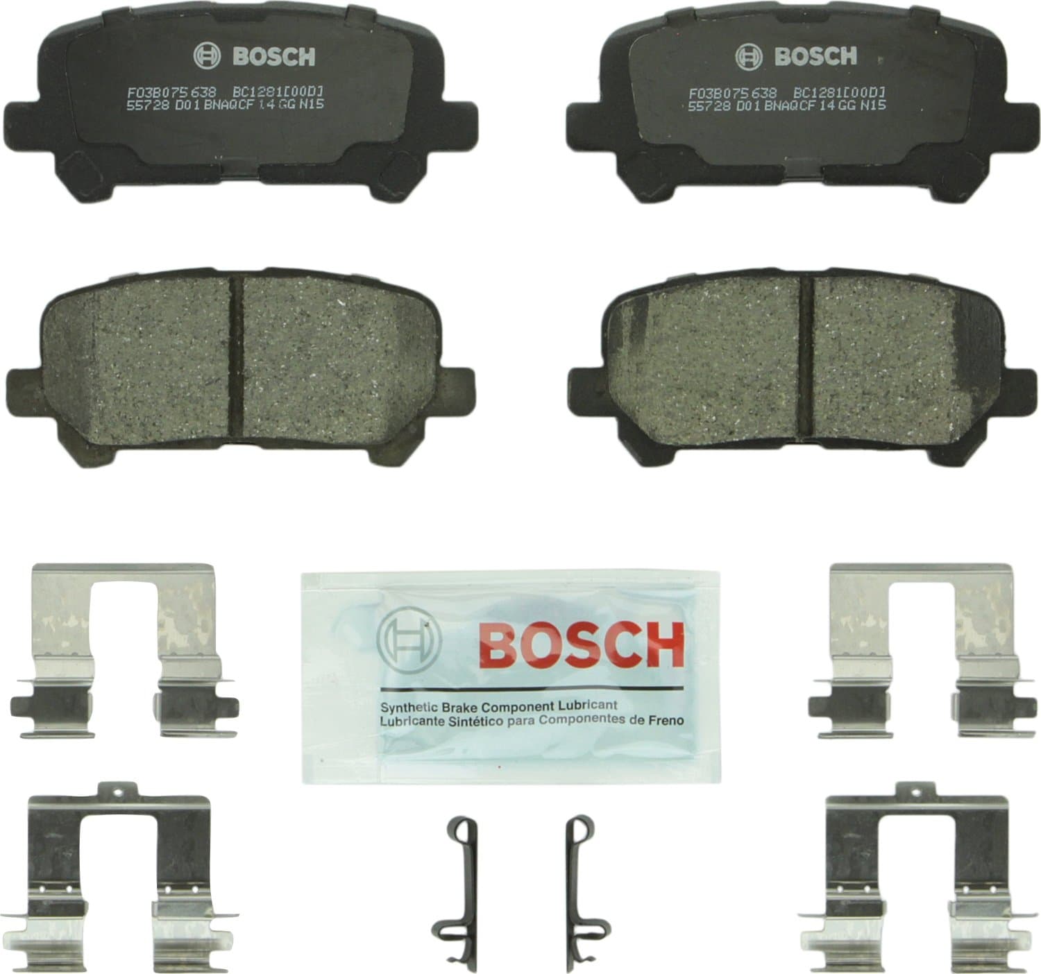 BC1281 QuietCast Premium Ceramic Disc Brake Pad Set - Compatible with Select Acura MDX, ZDX; Honda Odyssey, Pilot; REAR
