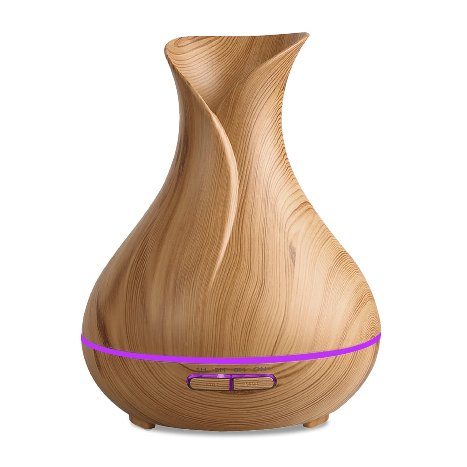 ikubi Aroma Essential Oil Diffuser - Aromatherapy 550 ML Ultrasonic Cool Mist Aroma Diffuser with Waterless Auto Shut-Off 7 Color LED Lights for Bedroom Living Room Spa Baby (Light)