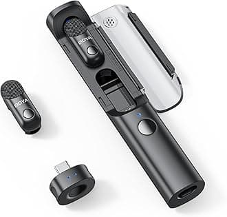 Magic Wireless Microphone Pin Microphone, Compatible with iPhone 16/15 & Android/4 in 1/Safety Track/Auto Gain/Transmission Distance: 100 m/2 People, AI Noise Cancellation, Bluetooth Not Required