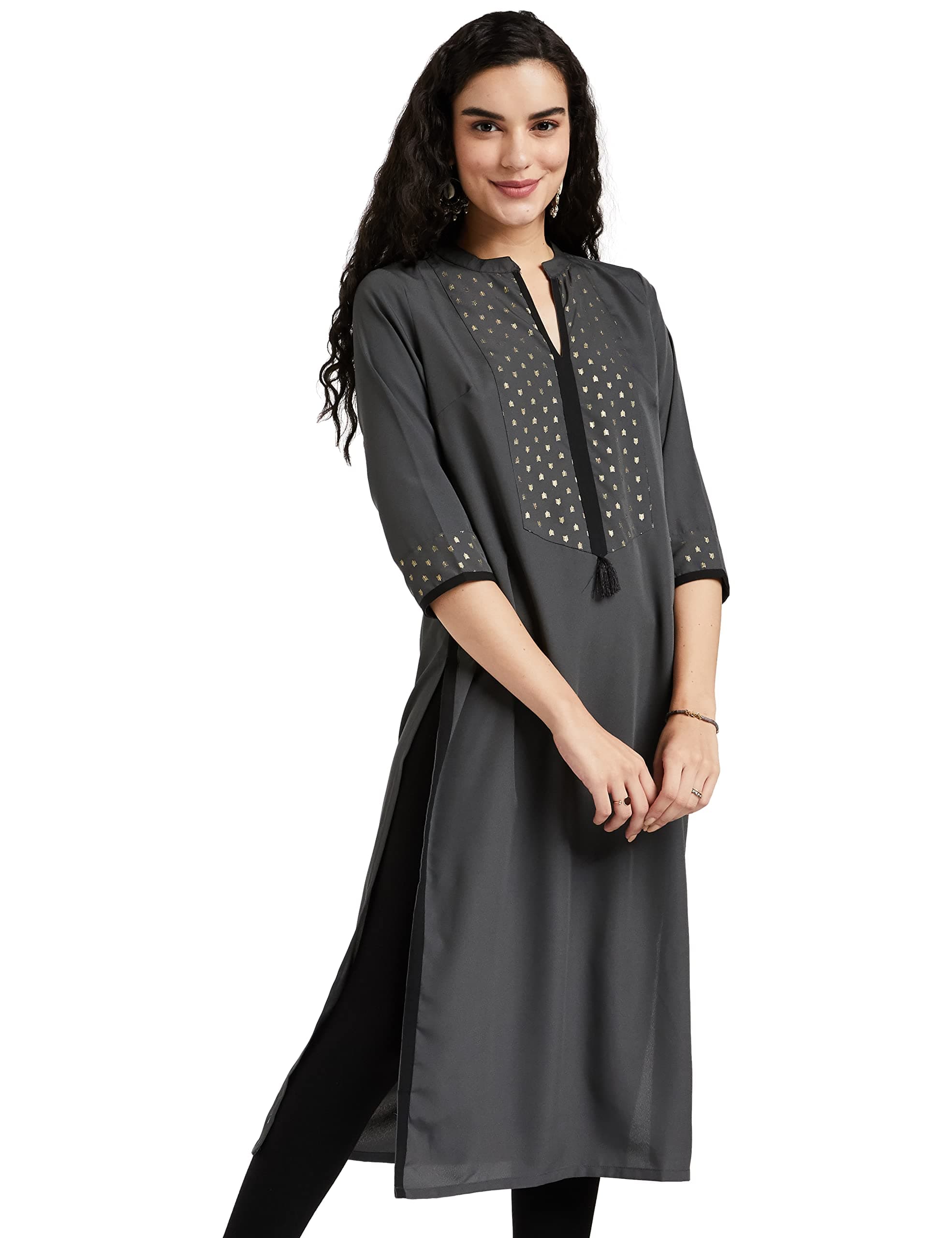 ZIYAA Women's Synthetic Straight Kurta