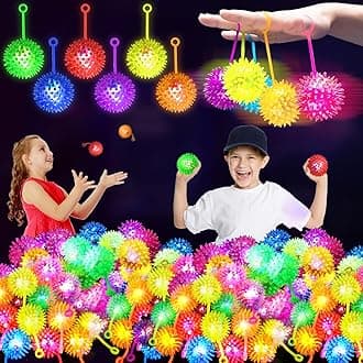 - 200PCS Light Up Ball, Bouncy Balls for Kids, 6 Colors LED Flashing Squeaky Ball, 2.2inch Sensory Fidget Toys, Glow in The Dark Party Supplies, Neon Party Favors, for Student Gifts School Rewards