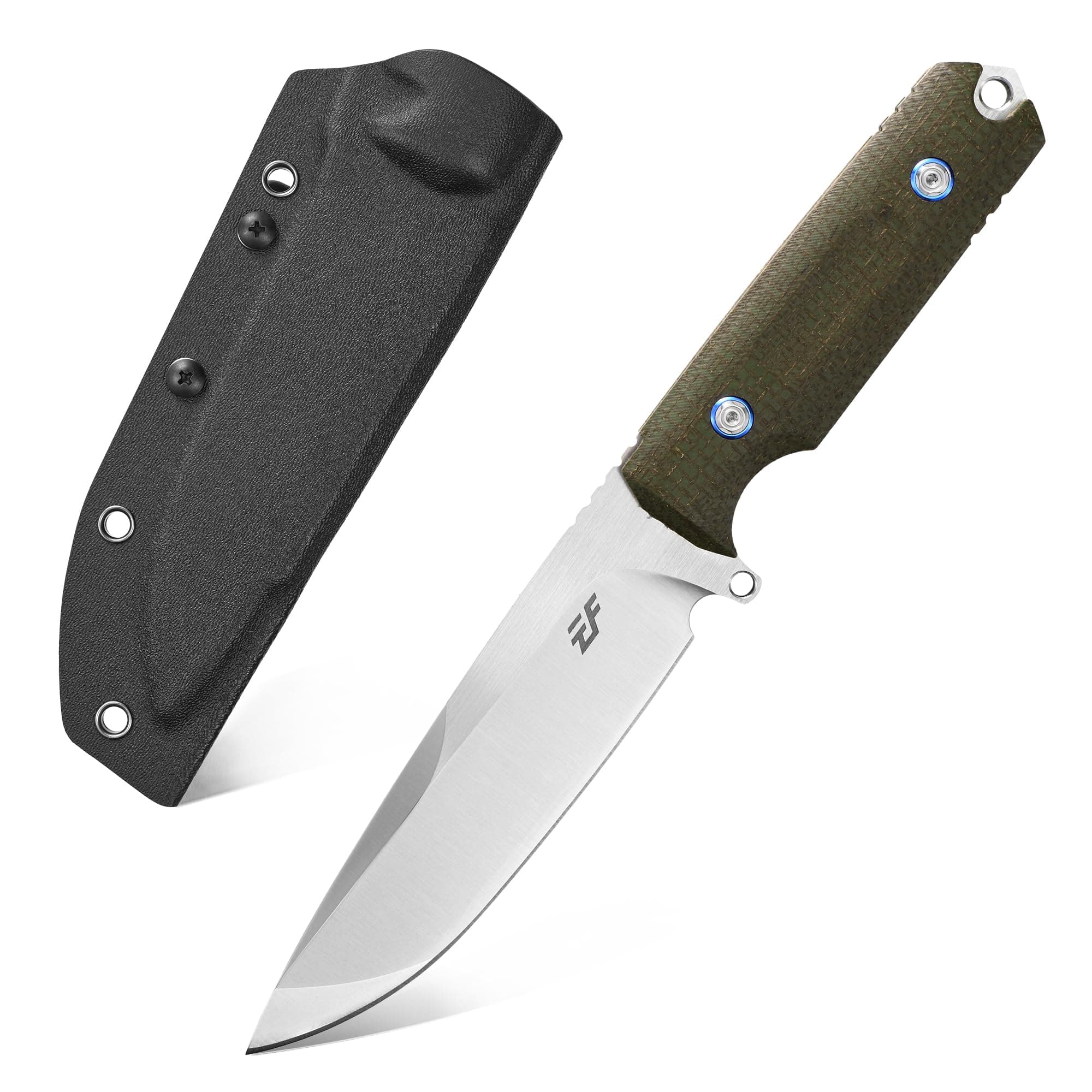 Eafengrow EF131 Fixed Blade Knife,DC53 Steel Blade,Micarta Handle Full Tang Fixed Knifes for Camping Hunting Bushcraft