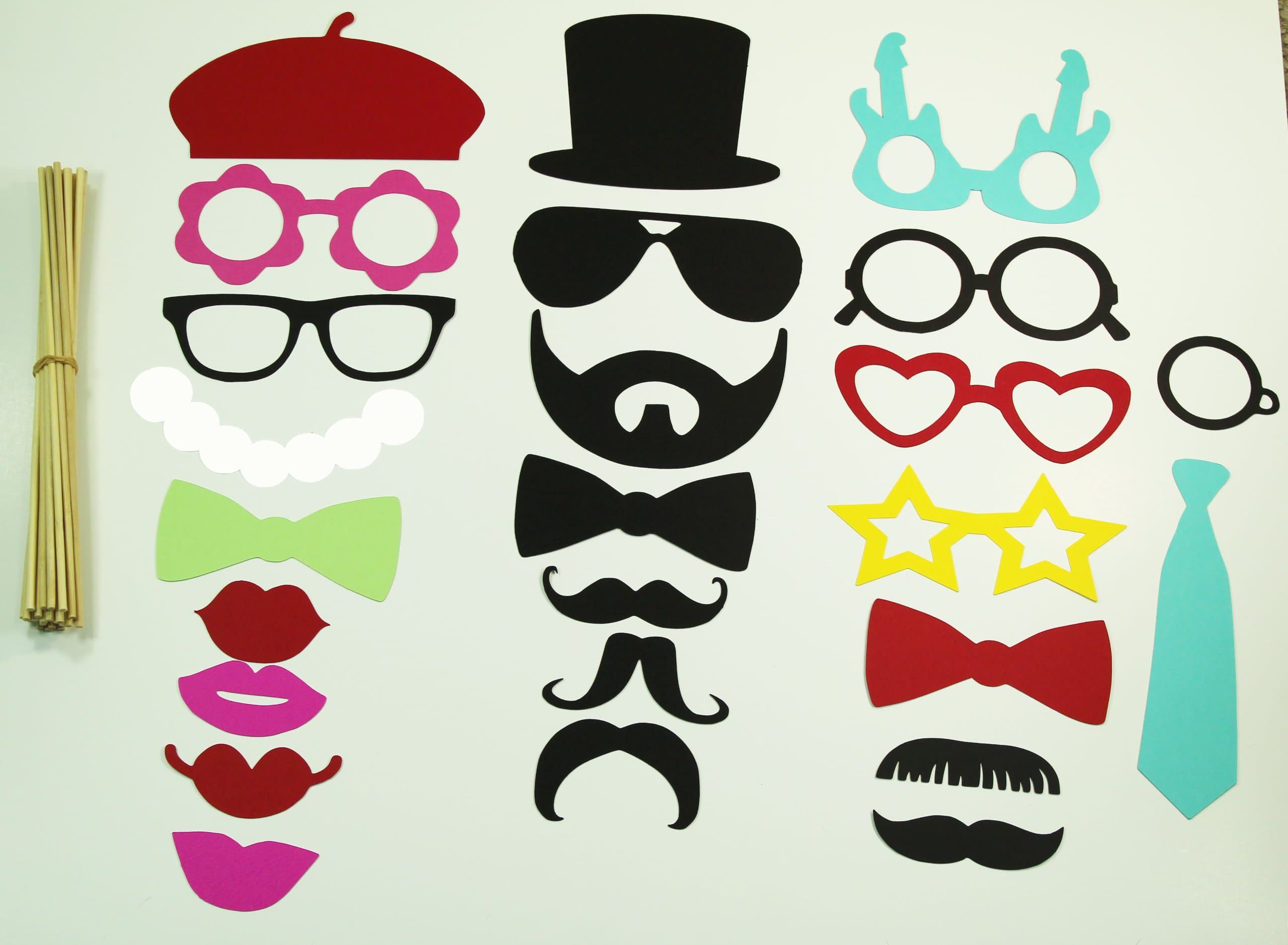 Photo Booth Props - 25 Piece Set DIY