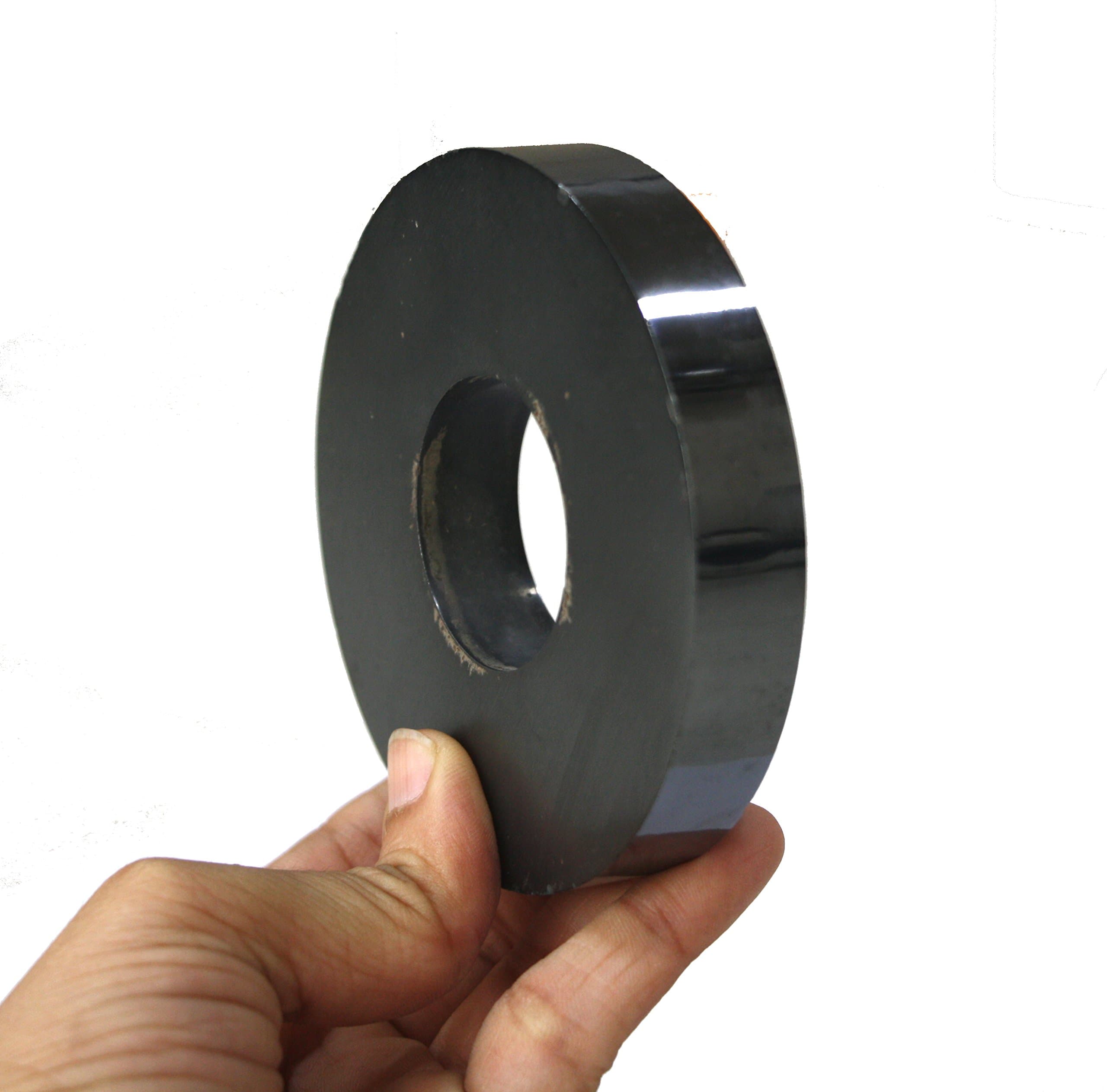 Triomag Ferrite Ring Magnet/Ceramic Magnet Single piece with 90mm O.D. x 36mm I.D. x 17mm Thickness with 1 NS coin.