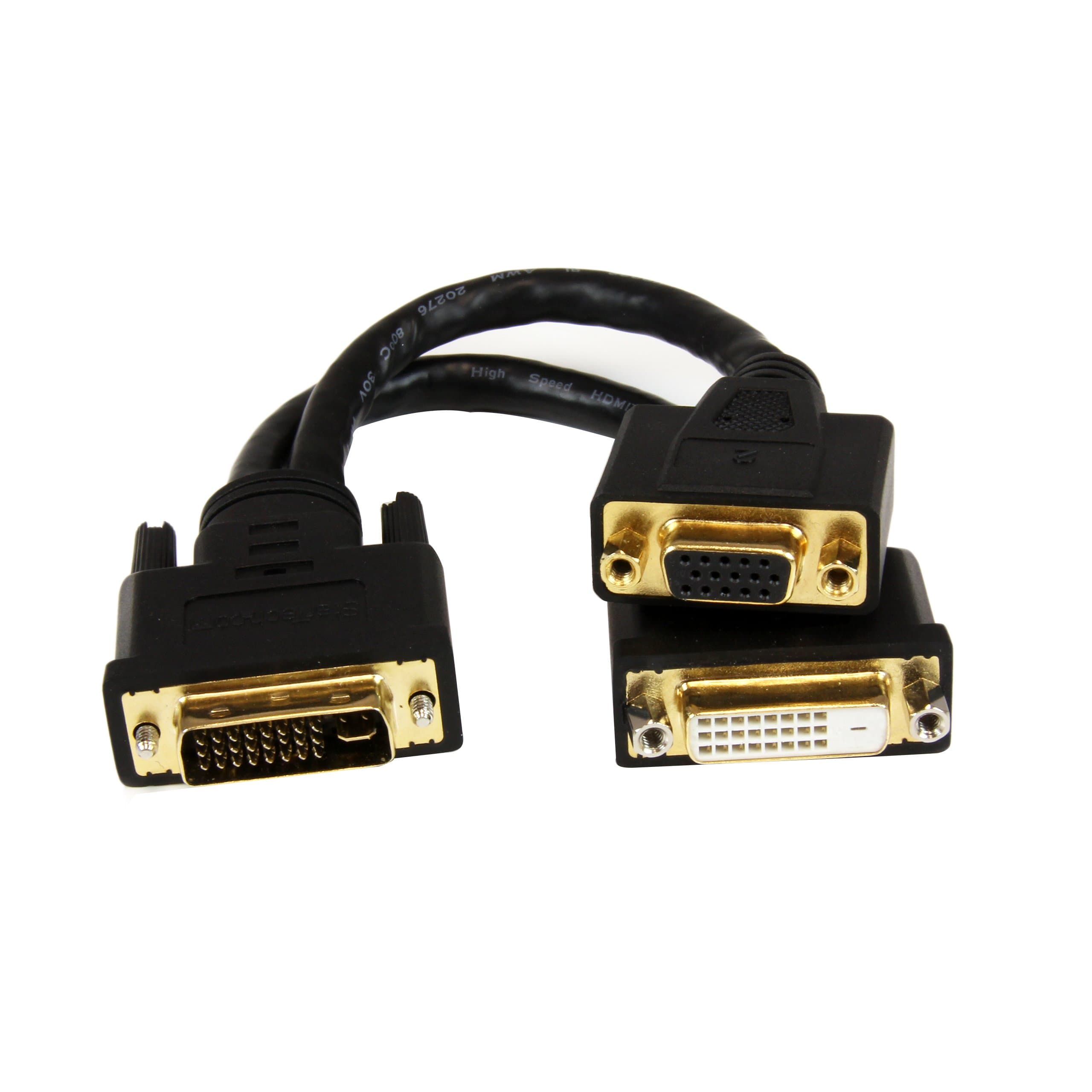 StarTech.com 8in Wyse DVI Splitter Cable - DVI-I to DVI-D and VGA - M/F - Comparable to Wyse DVI Y-Cable