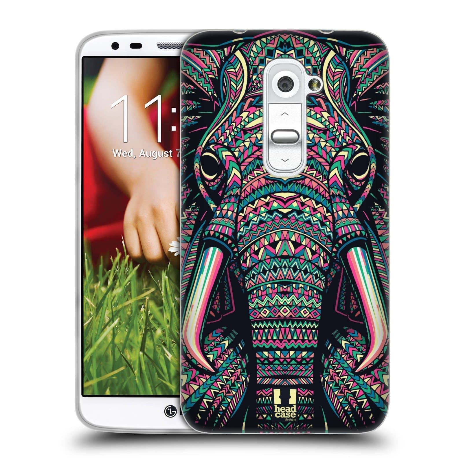 Head Case Designs Elephant Aztec Animal Faces 2 Soft Gel Case for LG G2 / D800 / D802 / D801