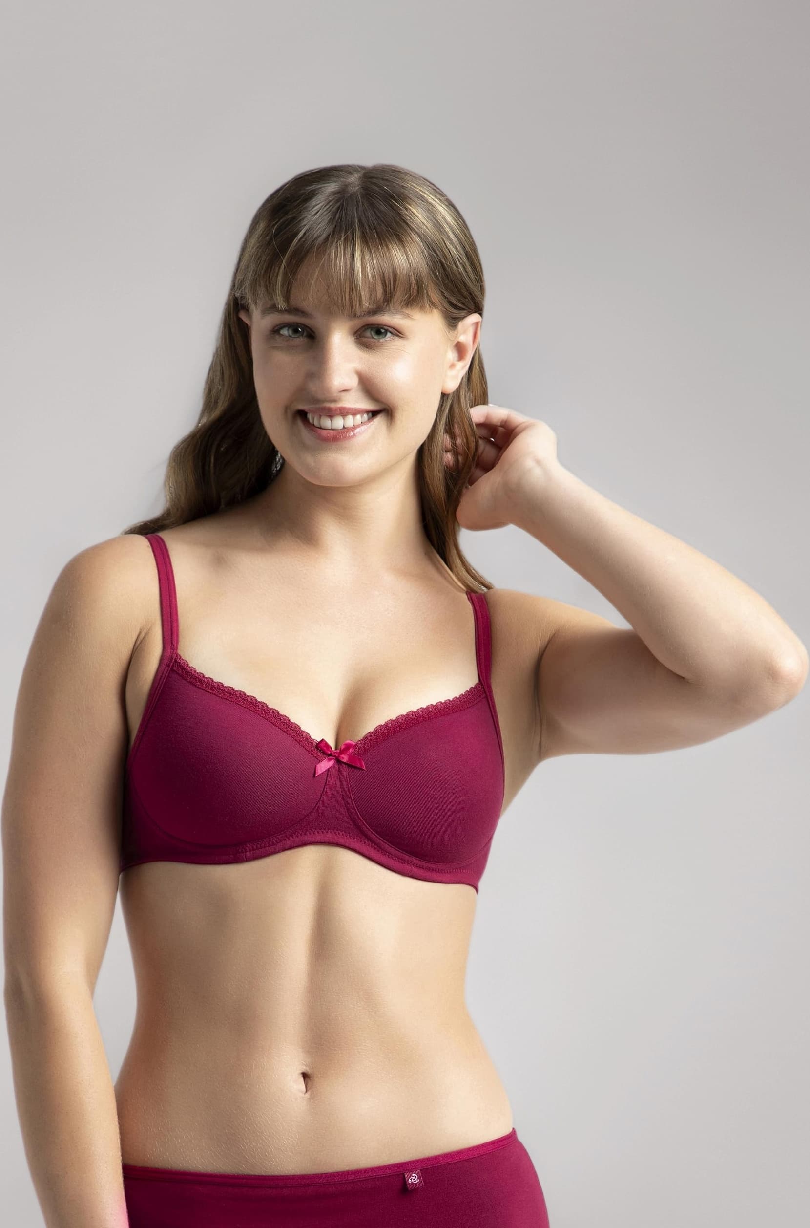 FE23 Women's Wirefree Padded Super Combed Cotton Elastane Stretch Medium Coverage Multiway Styling T-Shirt Bra with Detachable Straps