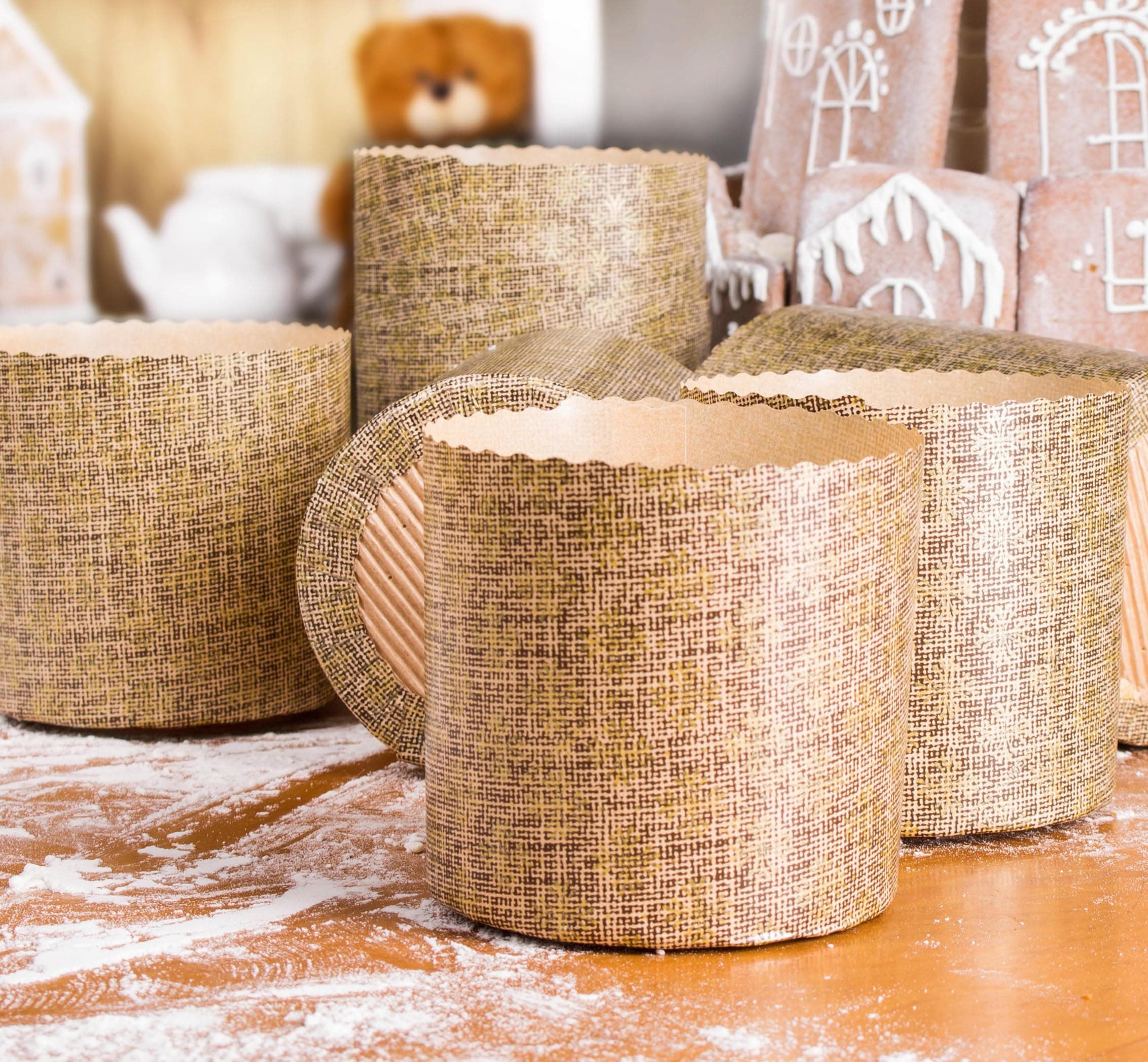 12 oz Panettone Paper Mold | 12 Pack | Easter Bread Paper Mold Paska Kulich - Easter Bread Forms Non Stick Panettone Baking Cups